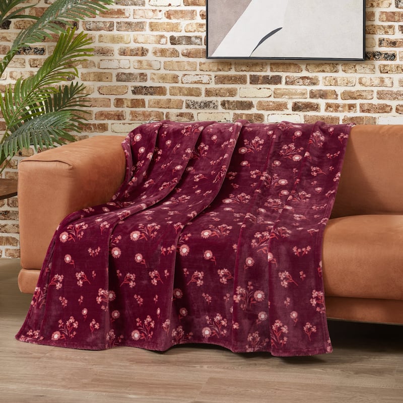 Lucky Brand Daisy Plush Throw Blanket