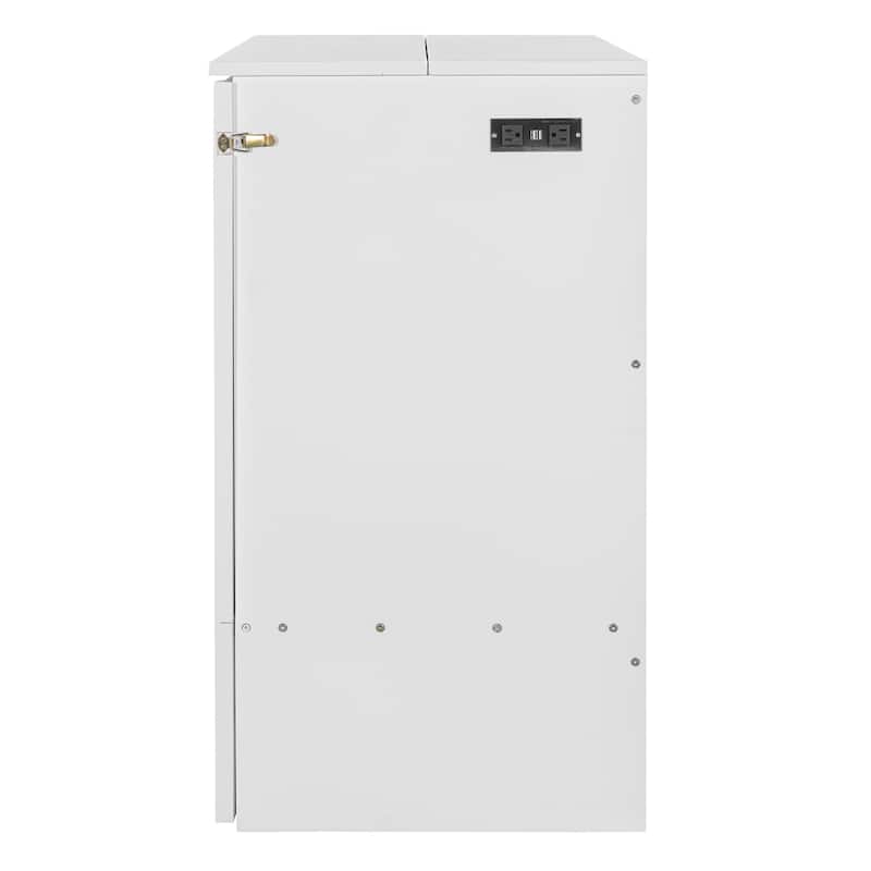 Full Size Smart Murphy Bed with Roller Skate System With Built-in USB/Outlet Charging Station & Storage Drawer