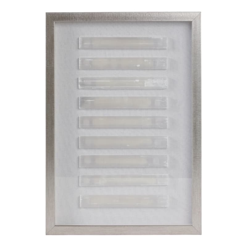Selenite Stone Decorative Wall Art Shadowbox Casual Design - 20" White