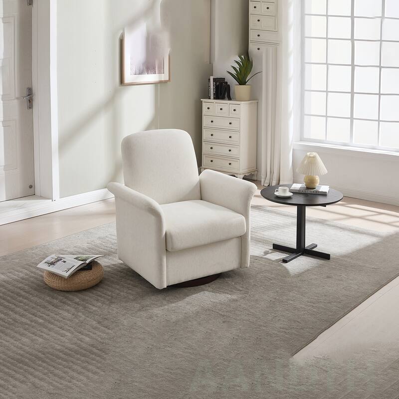Swivel Linen Barrel ArmChair