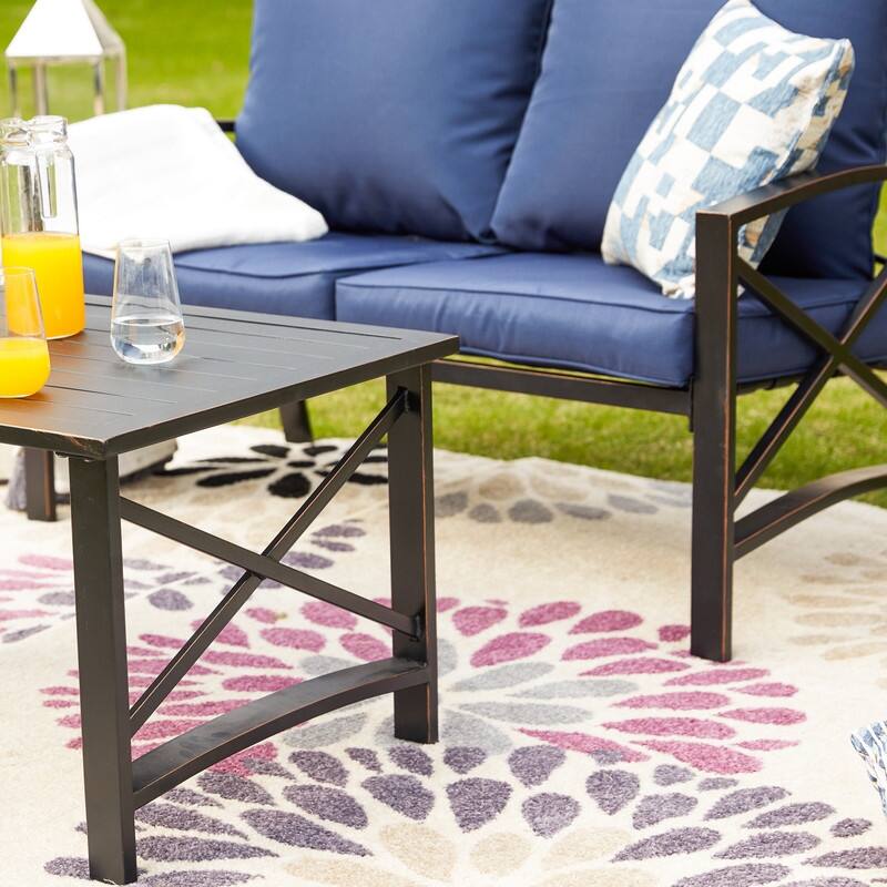 PATIO FESTIVAL 2-Piece Outdoor Loveseat & Coffee Table Set