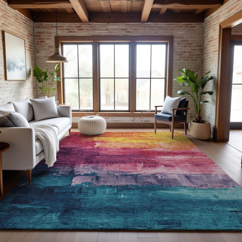 Premium Washable Super Soft Modern Brushstrokes Mayfield Rug