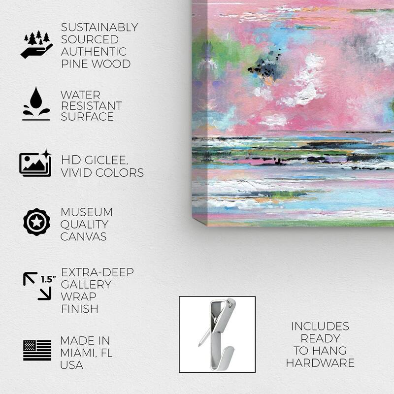 Wynwood Studio Canvas Abstract The Sound of Freedom Pink and Modern & Contemporary Wall Art Canvas Print