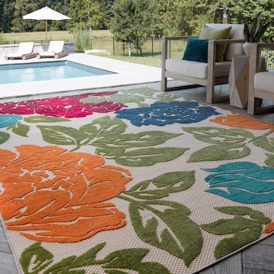 Origin Coastal Floral Indoor/Outdoor Area Rug
