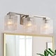 Modern Brushed Nickel 3-Light Up and Down Bathroom Vanity Light - Bed ...