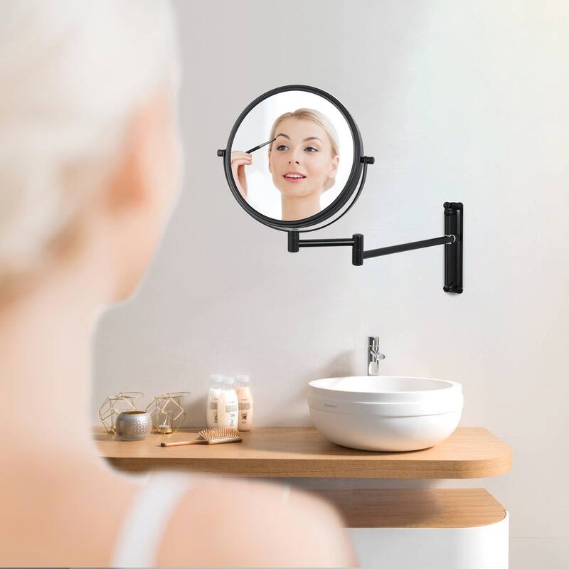 8 inch Double-Sided Framed Wall Mounted Magnifying Bathroom Mirror