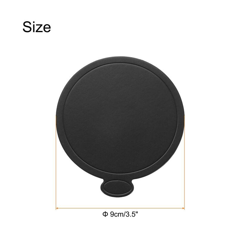 Mini Cake Boards, Mousse Cake Cardboards Round for Cake Bases - Black - 9 cm/3.5 inch