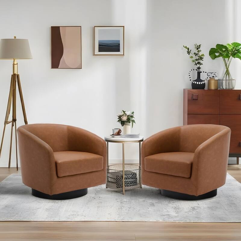 UIXE 360° Swivel Barrel Accent Chair Armchair For Living Room