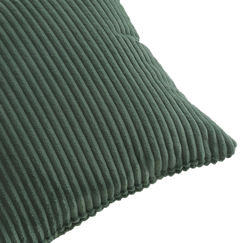 Set of 2 Modern Square Corduroy Accent Throw Pillow