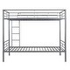 preview thumbnail 12 of 12, Silver Twin over Twin Metal Bunk Bed with Fence and Ladder for Kids