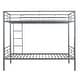 preview thumbnail 12 of 46, Twin over Twin Metal Bunk Bed with Fence and Ladder for Kids