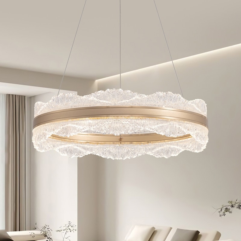 20 in. Brass Modern Chandelier Glam Brass Pendant Lighting for Kitchen Island Dining Room