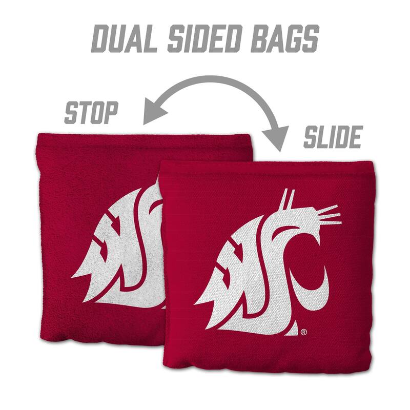 Washington State Cougars NCAA Dual Sided Pro Stop & Slide Cornhole Bags