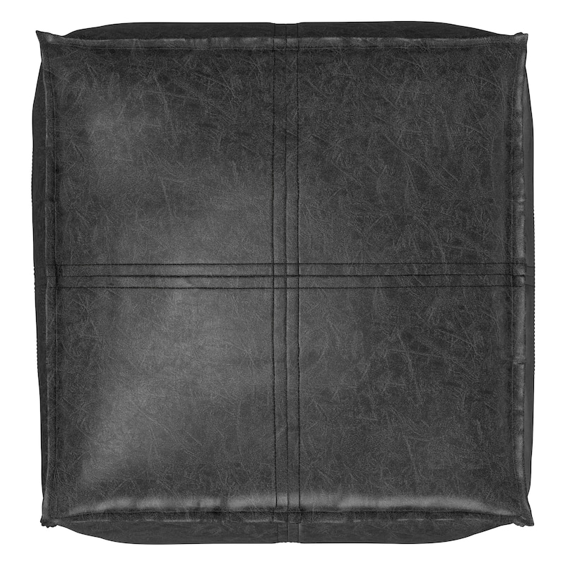 WYNDENHALL Wendal Boho Square Pouf in Faux Leather