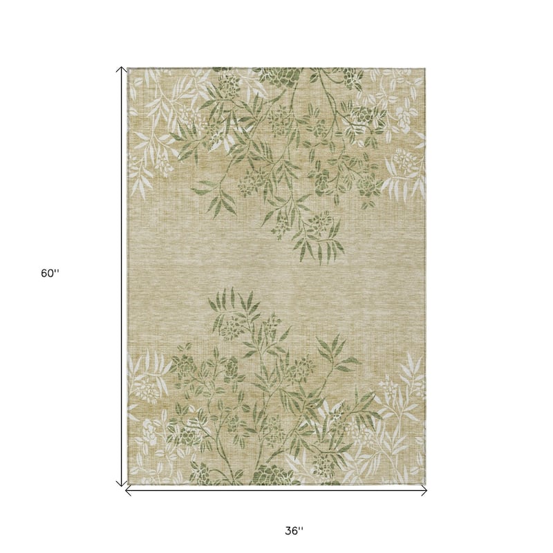 HomeRoots Floral Transitional Rectangle Outdoor Rug