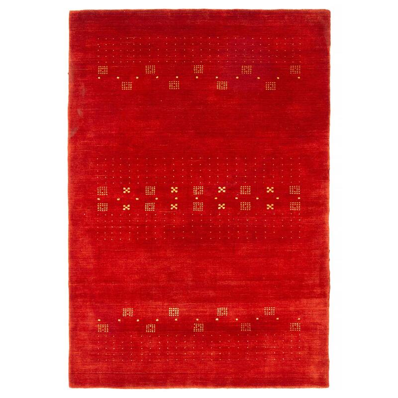Kashkuli Gabbeh Red Rug 4'4" x 6'5" - 4'4 x 6'5 - Dark Red - 4'4 x 6'5