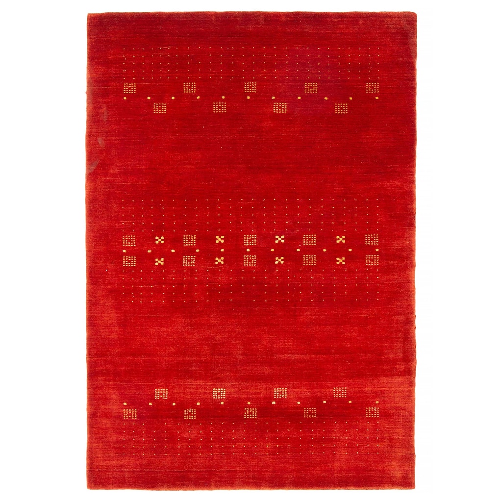 Kashkuli Gabbeh Red Rug 4'4" x 6'5" - 4'4 x 6'5