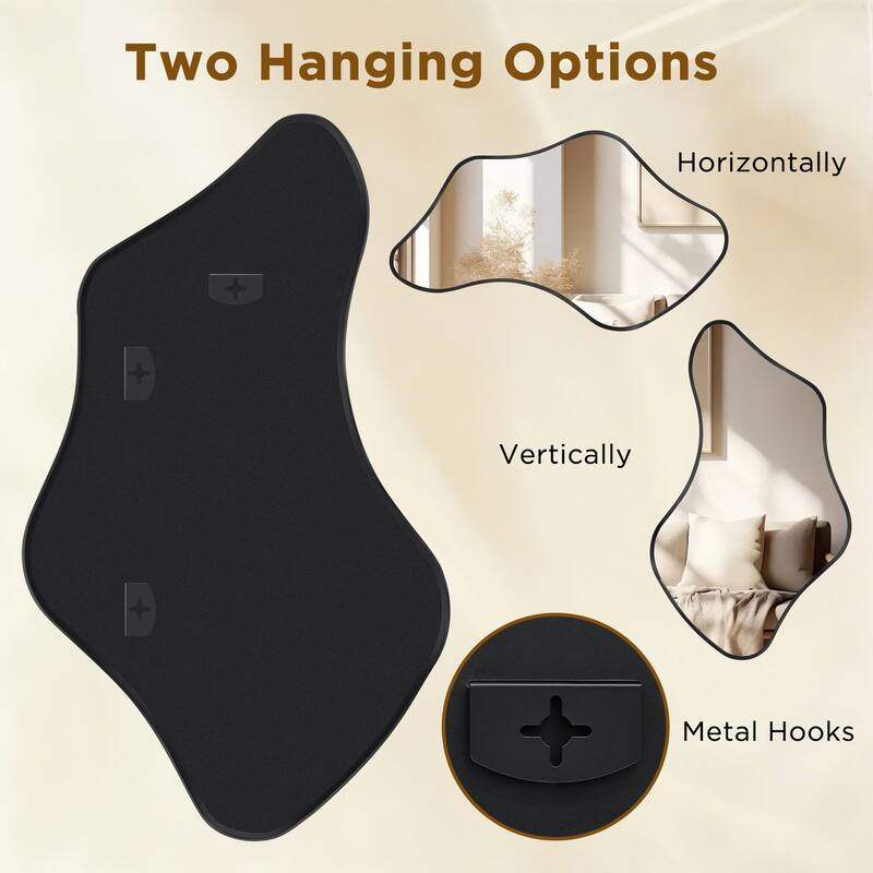 Irregular Asymmetric Aluminum Alloy Framed Wall Mirror