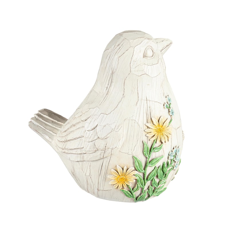 7 in. Carved Floral Resin Statuary (Set of 2)