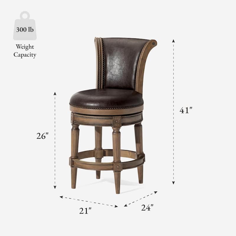 Maven Lane 26" Pullman Swivel Counter Height Kitchen Stool