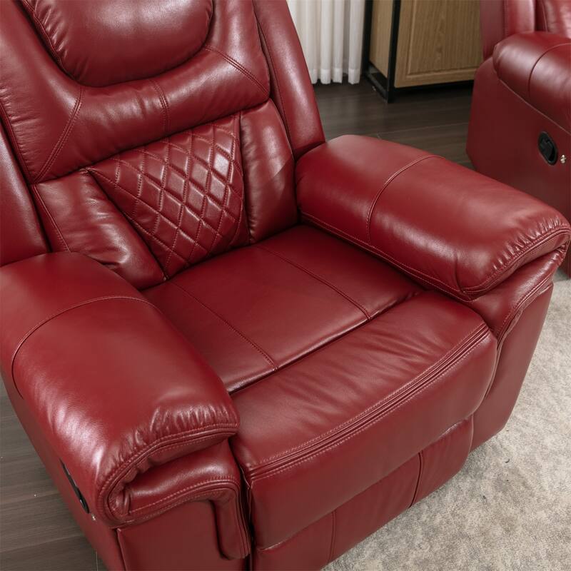 Merax Home Theater Seating Manual Recliner Chair with LED Light Strip