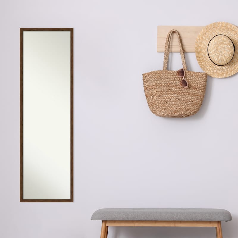 Non-Beveled Wood Full Length On The Door Mirror - Carlisle Frame - Outer Size: 15 x 49 in