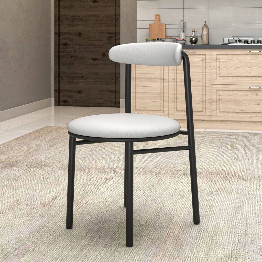 Lume Modern Polyester Upholstered Dining Chair with Strong Metal Legs and Cushioned Seating Accent Side Chair Set of 2