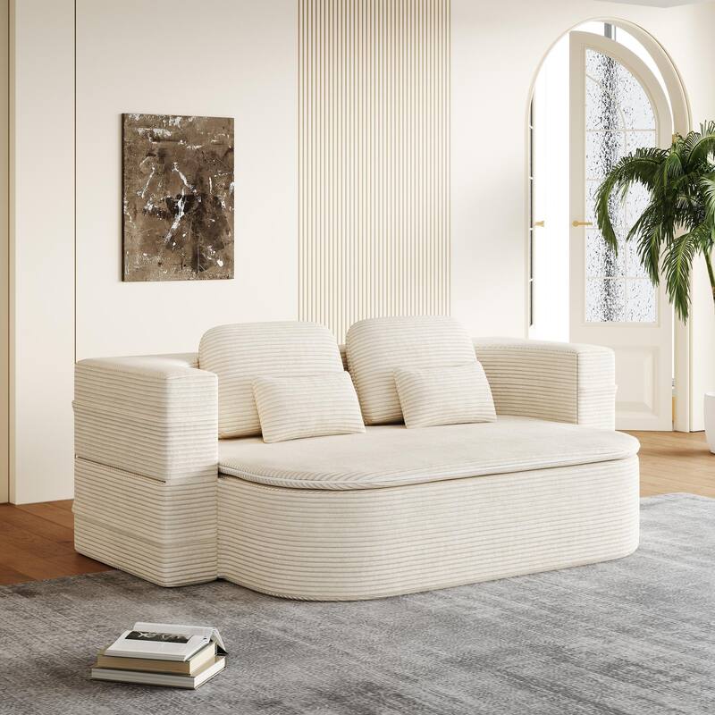 Convertible Sofa Bed Foam Sofa Bed with Blanket