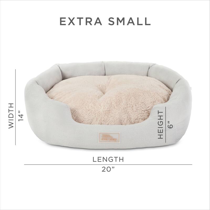 TOWN & COUNTRY EVERYDAY CuddleTown Faux Linen Comfy Cozy Cuddler Pet Bed