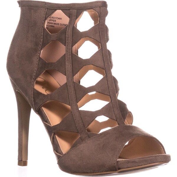 taupe peep toe heels