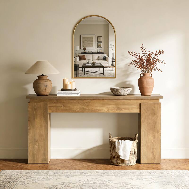63-Inch Console Table, Farmhouse Sofa Table Behind The Couch