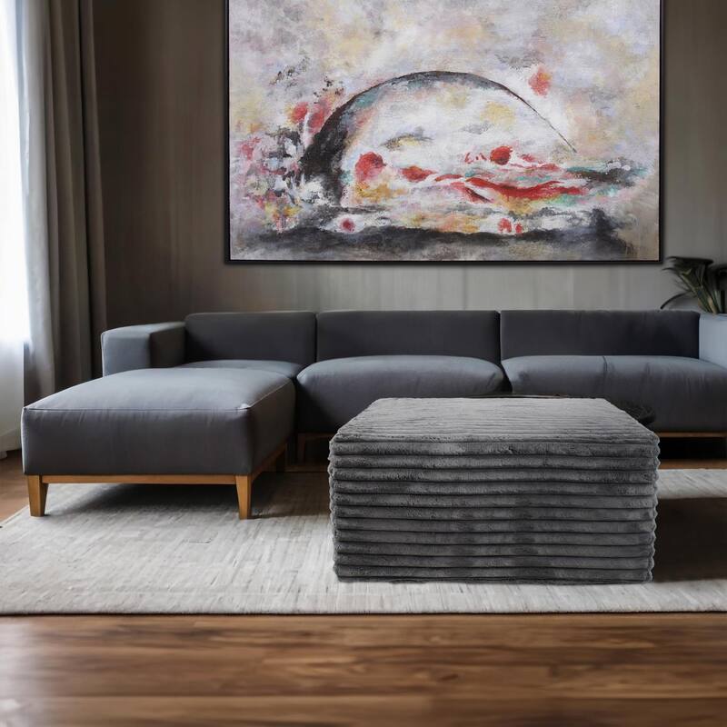 Universal Square Ottoman Shar Pei White