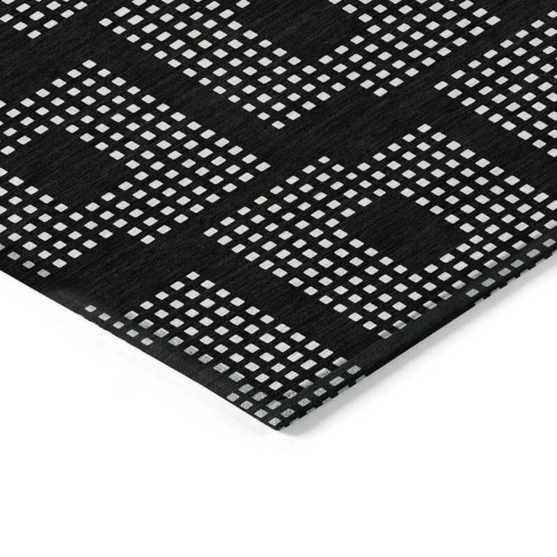 Machine Washable Indoor/ Outdoor Chantille Modern Houndstooth Rug