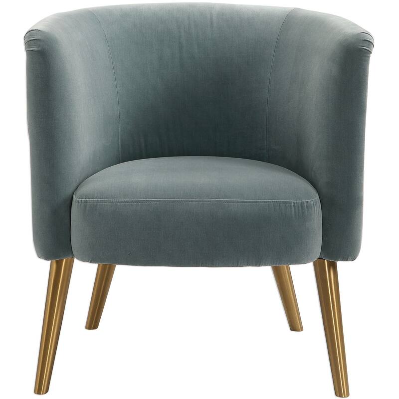 Uttermost Haider 27-3/4" Wide Iron and Fabric Armless Accent Chair - Dusty Cornflower - Dusty Cornflower