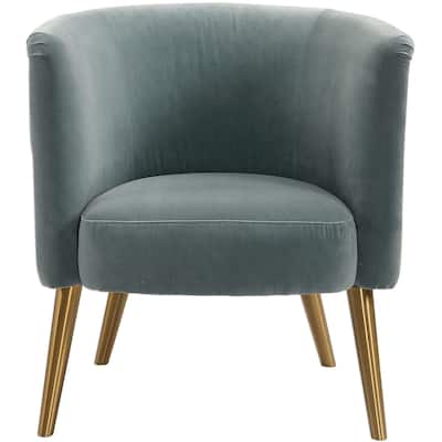 Uttermost Haider 27-3/4" Wide Iron and Fabric Armless Accent Chair - Dusty Cornflower