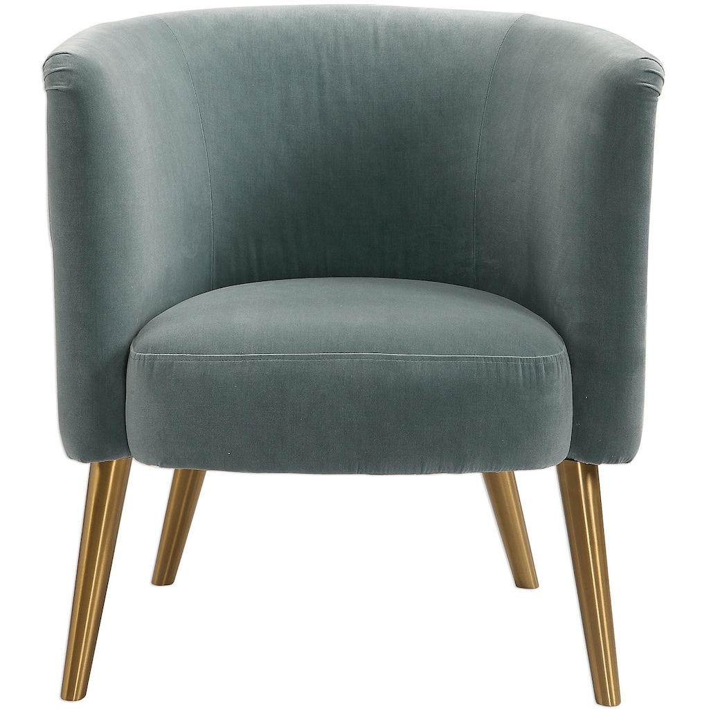 Uttermost Haider 27-3/4" Wide Iron and Fabric Armless Accent Chair - Dusty Cornflower