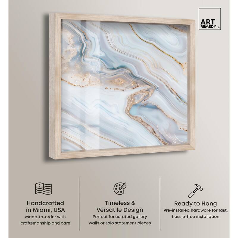 Icy Glitter Stone I Shadowbox by Art Remedy