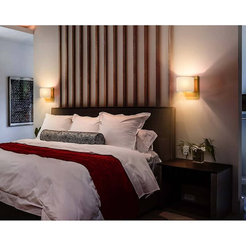Sardinia Wall Sconces Fabric Shade Wall Lamps - Set of 2