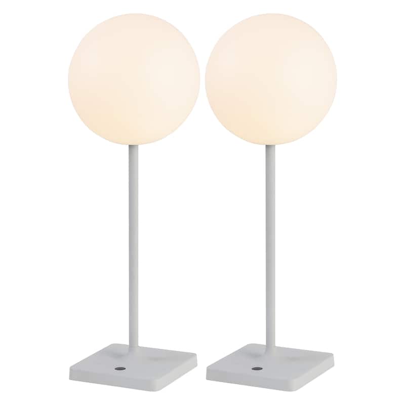 17.5" Modern LED Table Lamp, Dimmable, Cordless, Touch Sensor (Set of 2) - 17.50