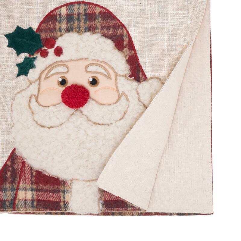 Plaid Santa Table Runner - 13"x72"
