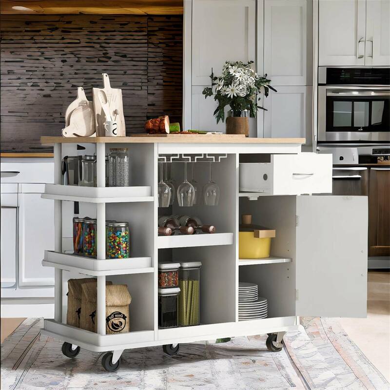 Multipurpose Kitchen Cart Cabinet with Side Storage Shelves - Bed Bath ...