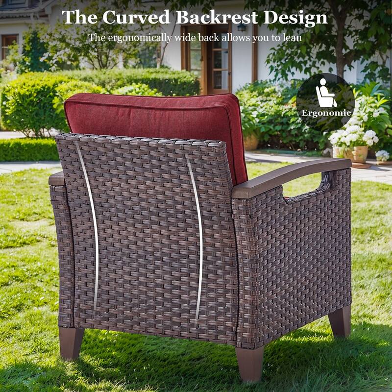 High Back Outdoor Patio Chairs Set of 2