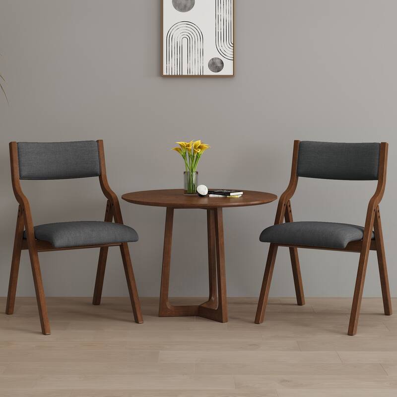 Upholstered folding Dining chair,2-Pack