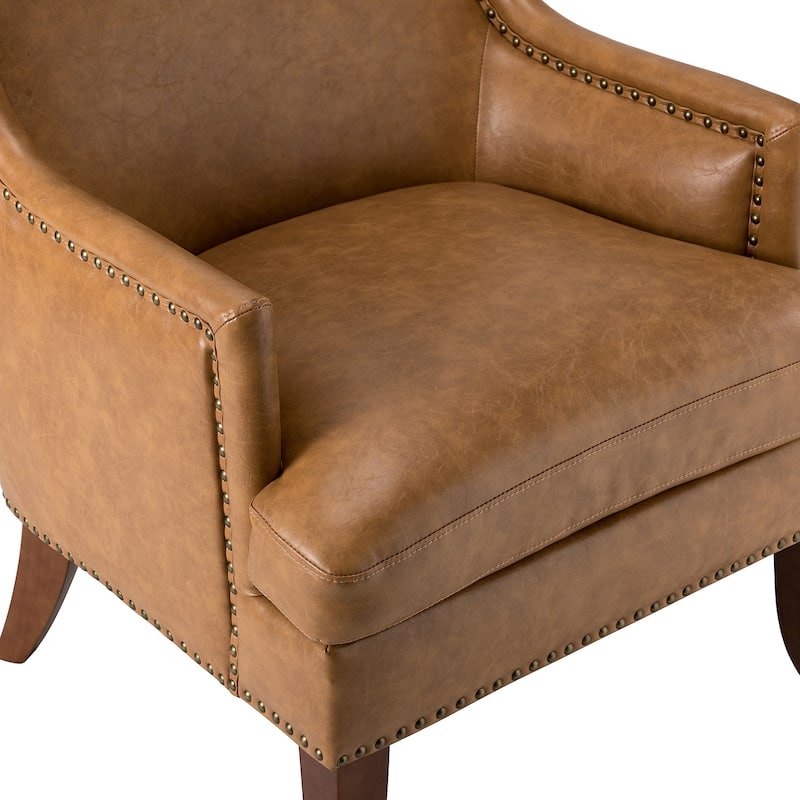 Konrad Comfy Living Room Vegan Leather Armchair by HULALA HOME