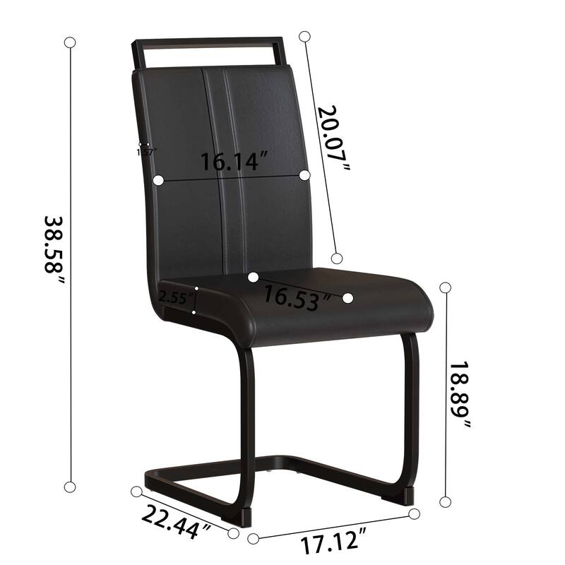 Medieval Modern Dining Table Set PU Armless Dining Table Set with MDF Tabletop, for Homes and Kitchens, 6-Piece Set