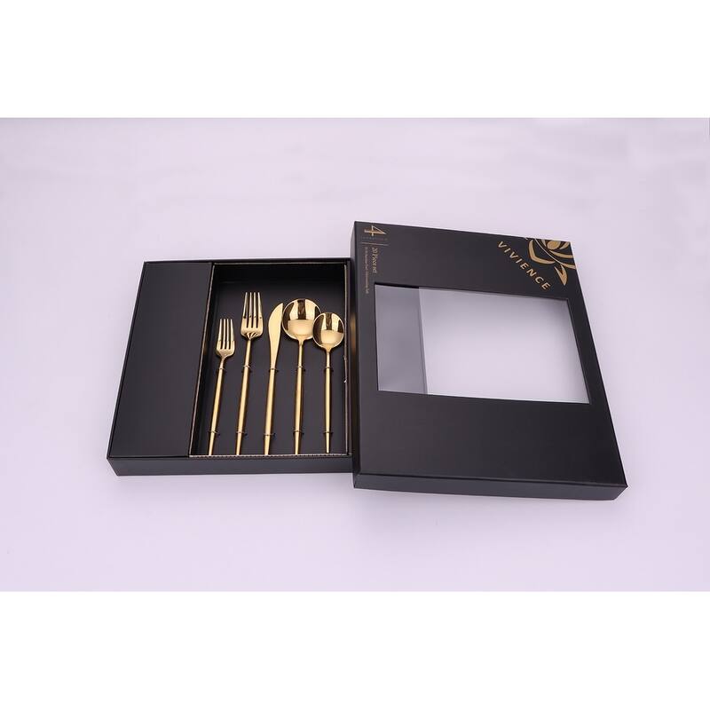 20 Pc Flatware Set Gold - Service For 4 - 20 Pc
