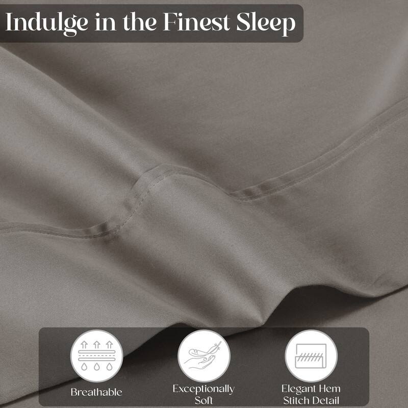 Superior Cotton Blend Solid 1500 Thread Count Deep Pocket Bed Sheet Set