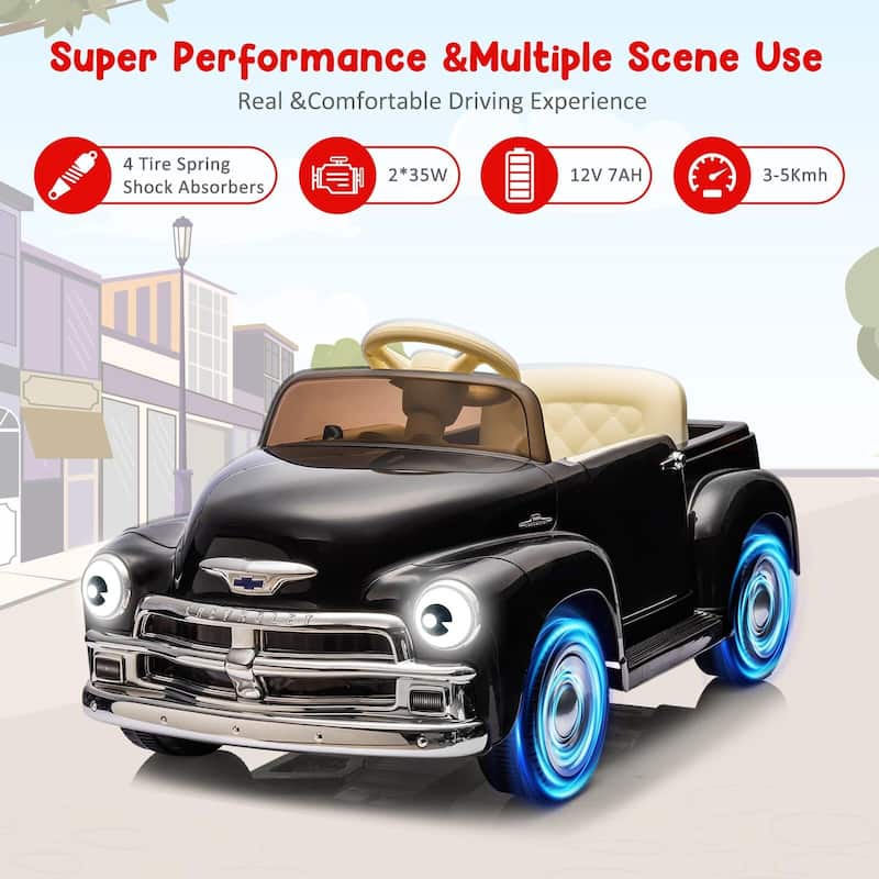 12V Kids Ride On Car, Licensed Chevrolet 3100 Pickup Battery Powered Electric Vehicle