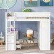 preview thumbnail 20 of 32, Grey Full Loft Bed with Desk, Wardrobes, and Storage Drawers