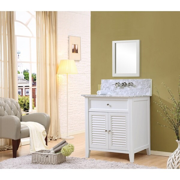 Direct Vanity Sink Shutter Premium White 32 inch Single Vanity